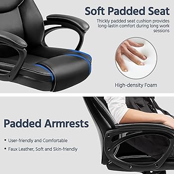 Amazon.com: Yaheetech High Back Executive Office Chair Faux